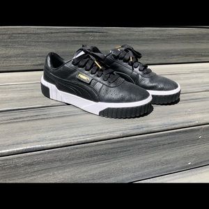 Puma Cali Black Leather Sneakers size 9